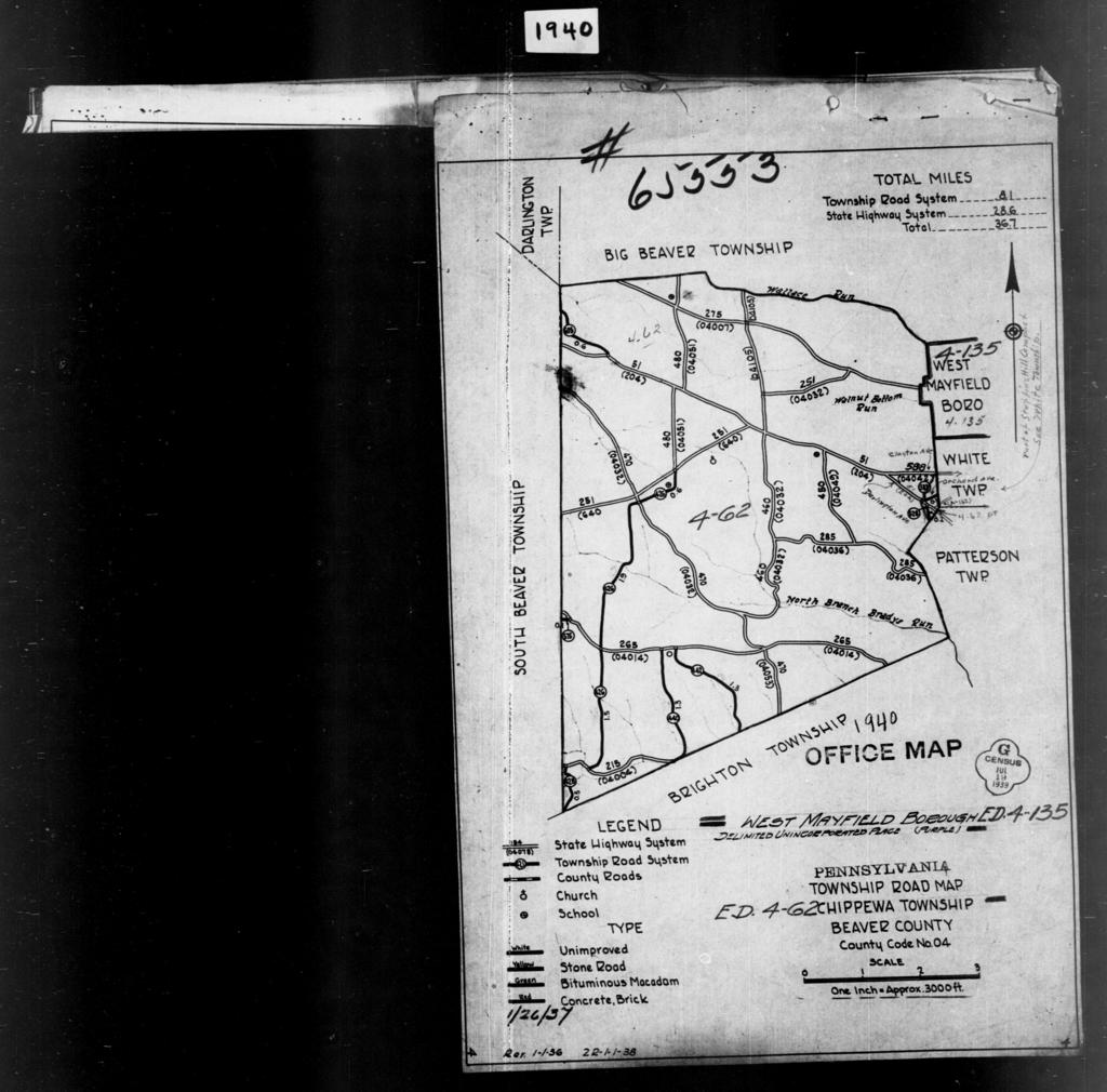 1940 Census Enumeration District Maps Pennsylvania Beaver