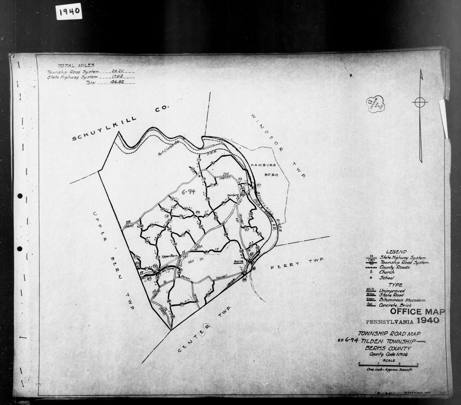 1940 Census Enumeration District Maps Pennsylvania Berks County Tilden Ed 6 94 Nara