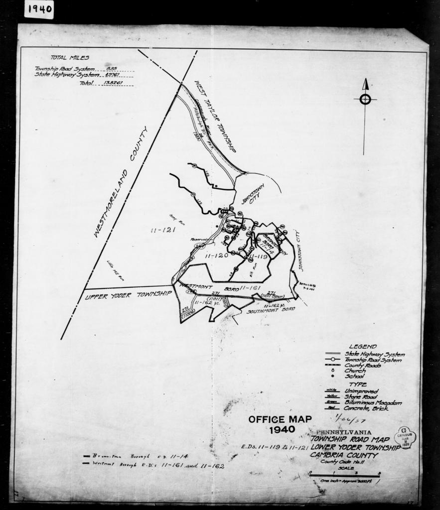 1940 Census Enumeration District Maps - Pennsylvania - Cambria County ...