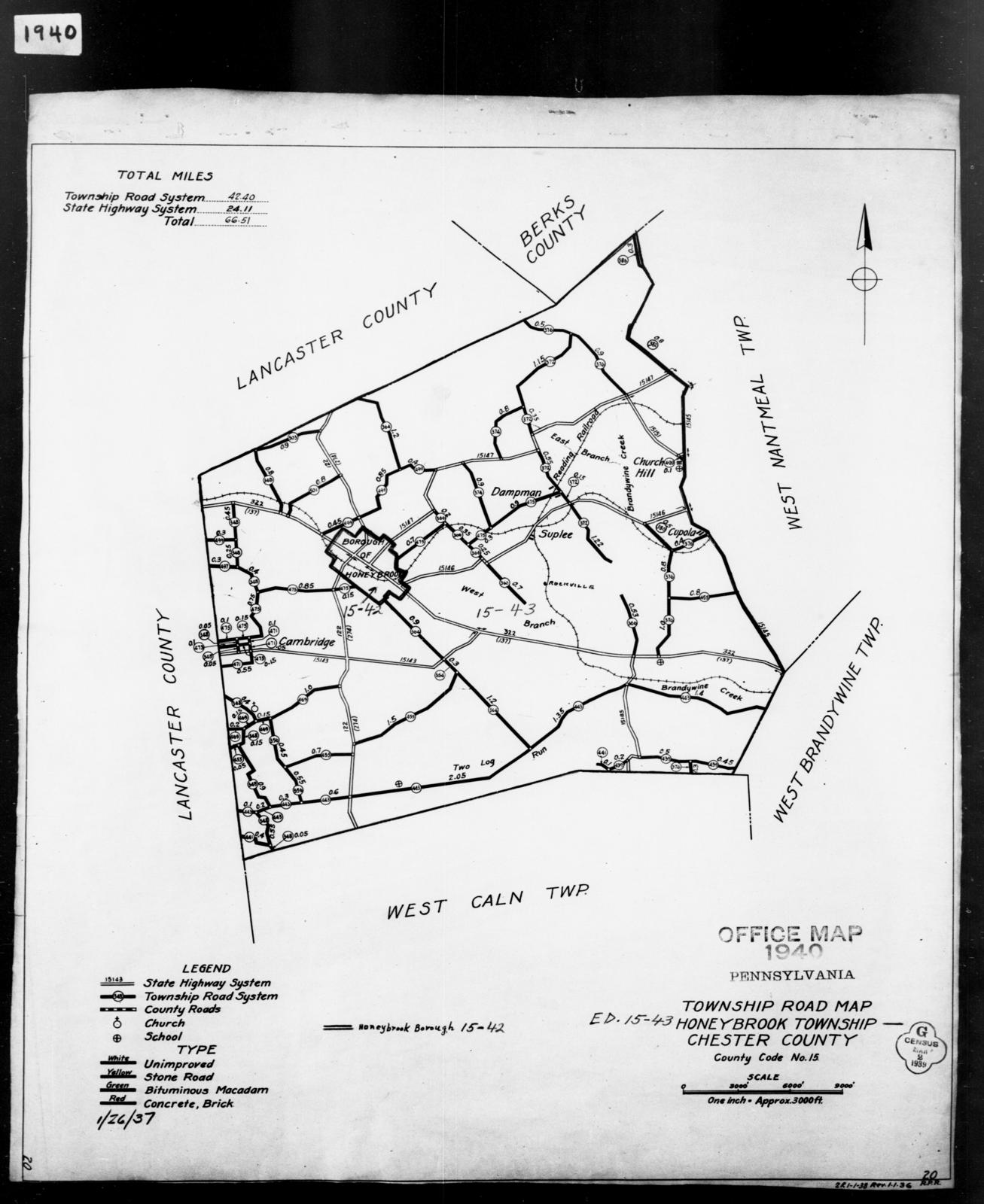 1940 Census Enumeration District Maps - Pennsylvania - Chester County ...