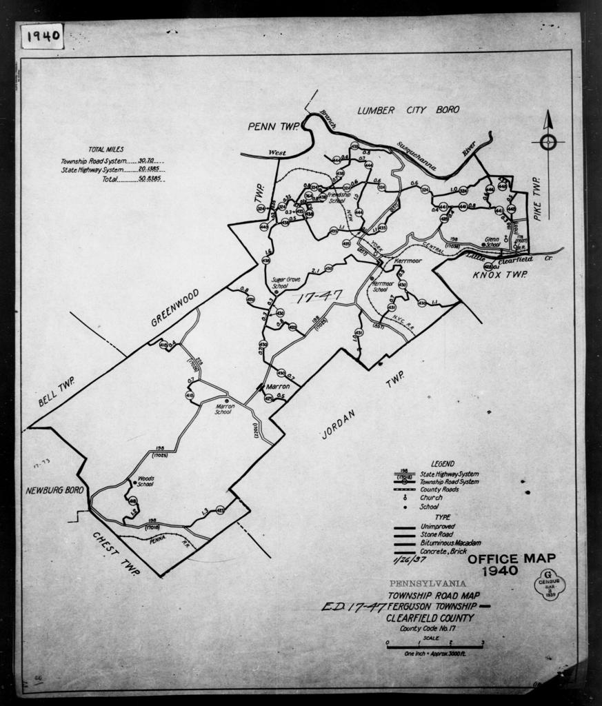 1940 Census Enumeration District Maps - Pennsylvania - Clearfield ...