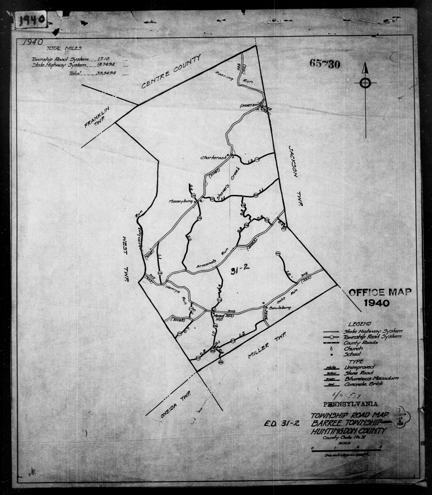 1940 Census Enumeration District Maps - Pennsylvania - Huntingdon ...