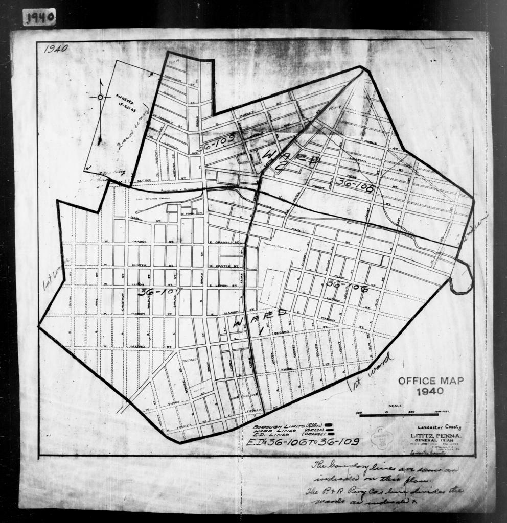 1940 Census Enumeration District Maps - Pennsylvania - Lancaster County ...