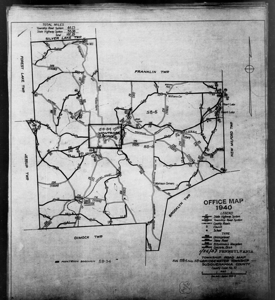 1940 Census Enumeration District Maps Pennsylvania Susquehanna County Bridgewater Ed 58