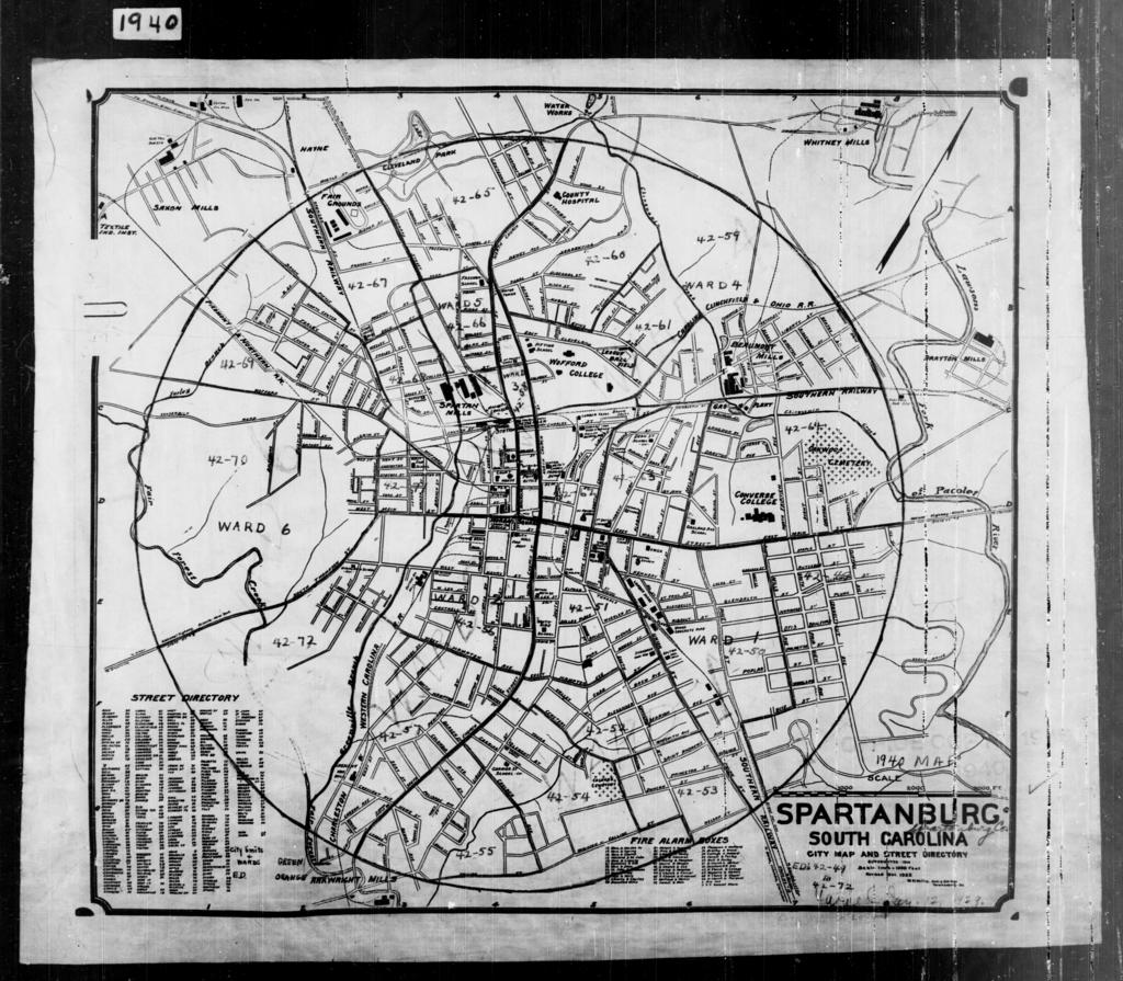 1940 Census Enumeration District Maps South Carolina Spartanburg