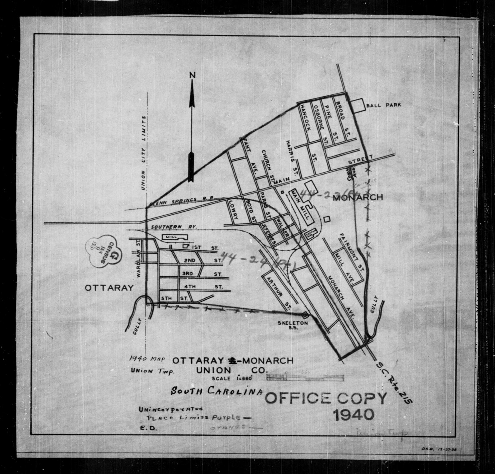 1940 Census Enumeration District Maps - South Carolina - Union County ...