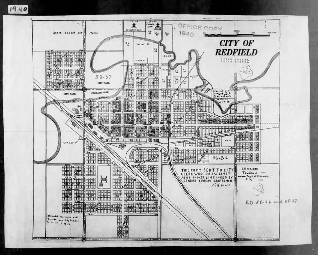 Redfield South Dakota Map 1940 Census Enumeration District Maps - South Dakota - Spink County -  Redfield - Ed 58-36, Ed 58-37 - Nara & Dvids Public Domain Archive Public  Domain Search