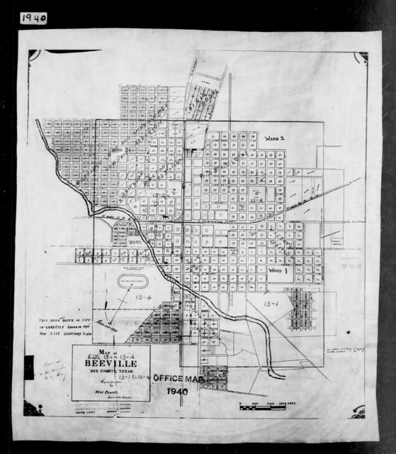 1940 Census Enumeration District Maps - Texas - Bee County - Beeville ...