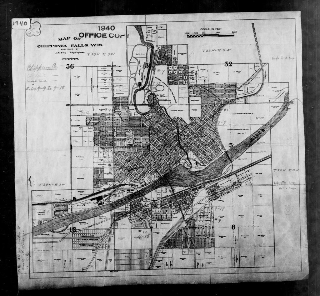 1940 Census Enumeration District Maps Wisconsin Chippewa