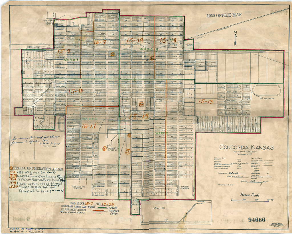 1950 Census Enumeration District Maps - Kansas (KS) - Cloud County ...