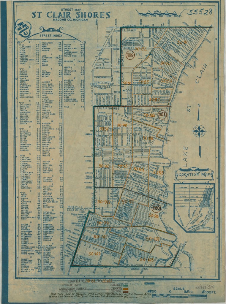 1950 Census Enumeration District Maps Michigan (MI) County