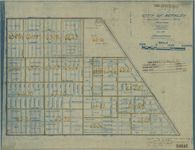 1950 Census Enumeration District Maps - Michigan (MI) - Oakland County 