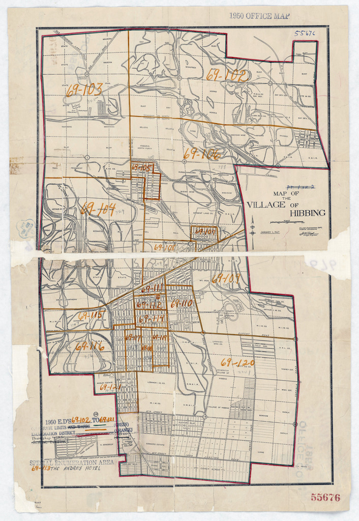 1950 Census Enumeration District Maps - Minnesota (MN) - St. Louis County - Hibbing - ED 69-102 ...