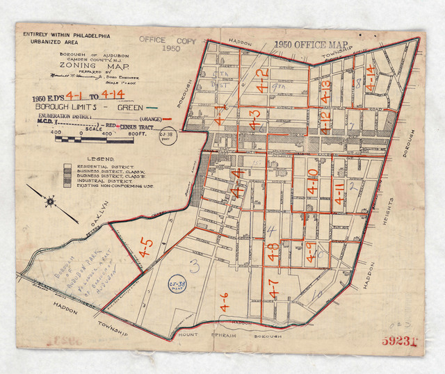 1950 Census Enumeration District Maps New Jersey (NJ) Camden County