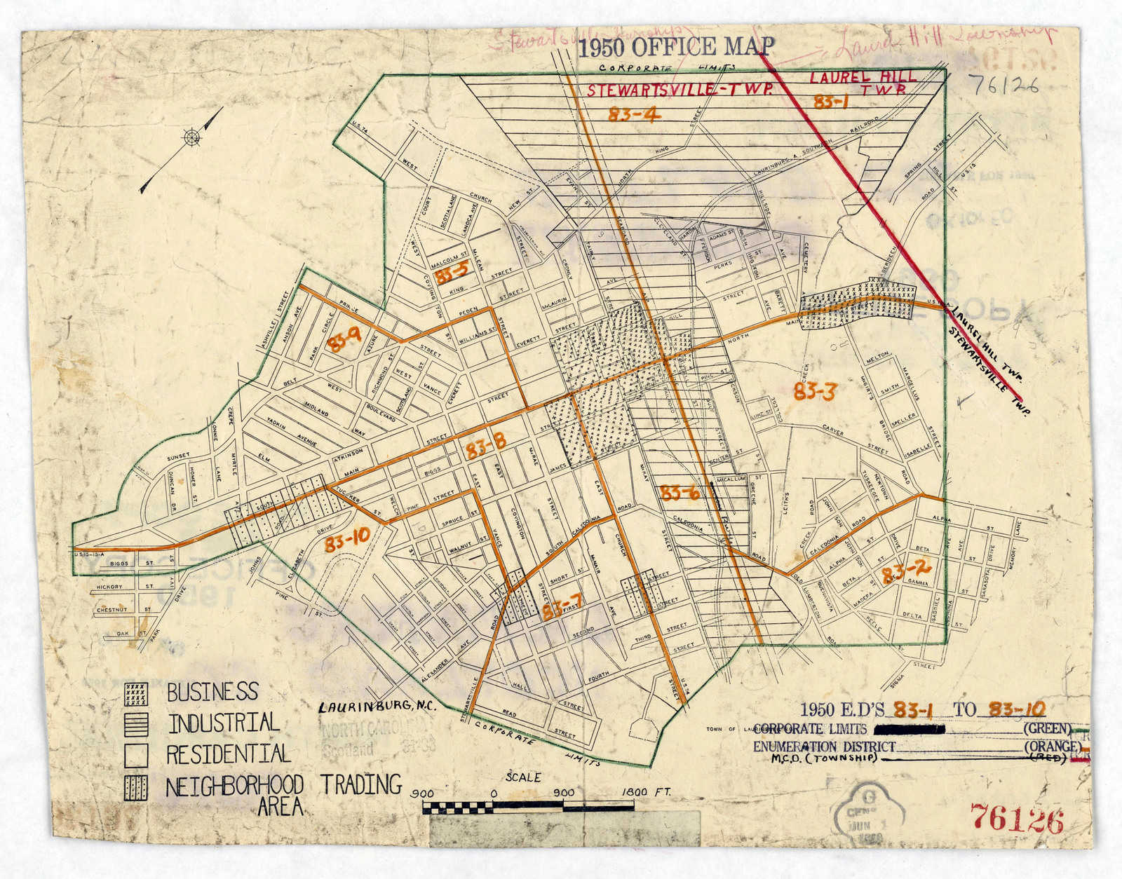 Карта 1950 года