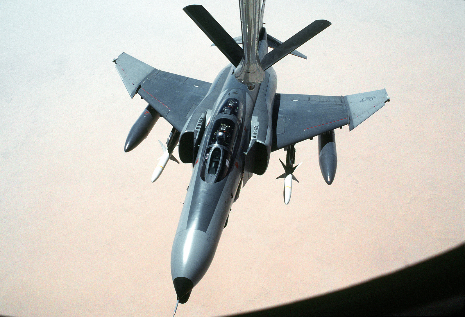 A 35th Tactical Fighter Wing F-4G Phantom II aircraft approaches the ...