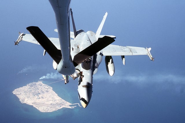 A Strike Fighter Squadron 113 (VFA-113) F/A-18C Hornet aircraft is ...