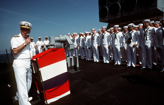 CHIEF Of Naval Operations Adm. Frank B. Kelso II Addresses The Crew Of ...