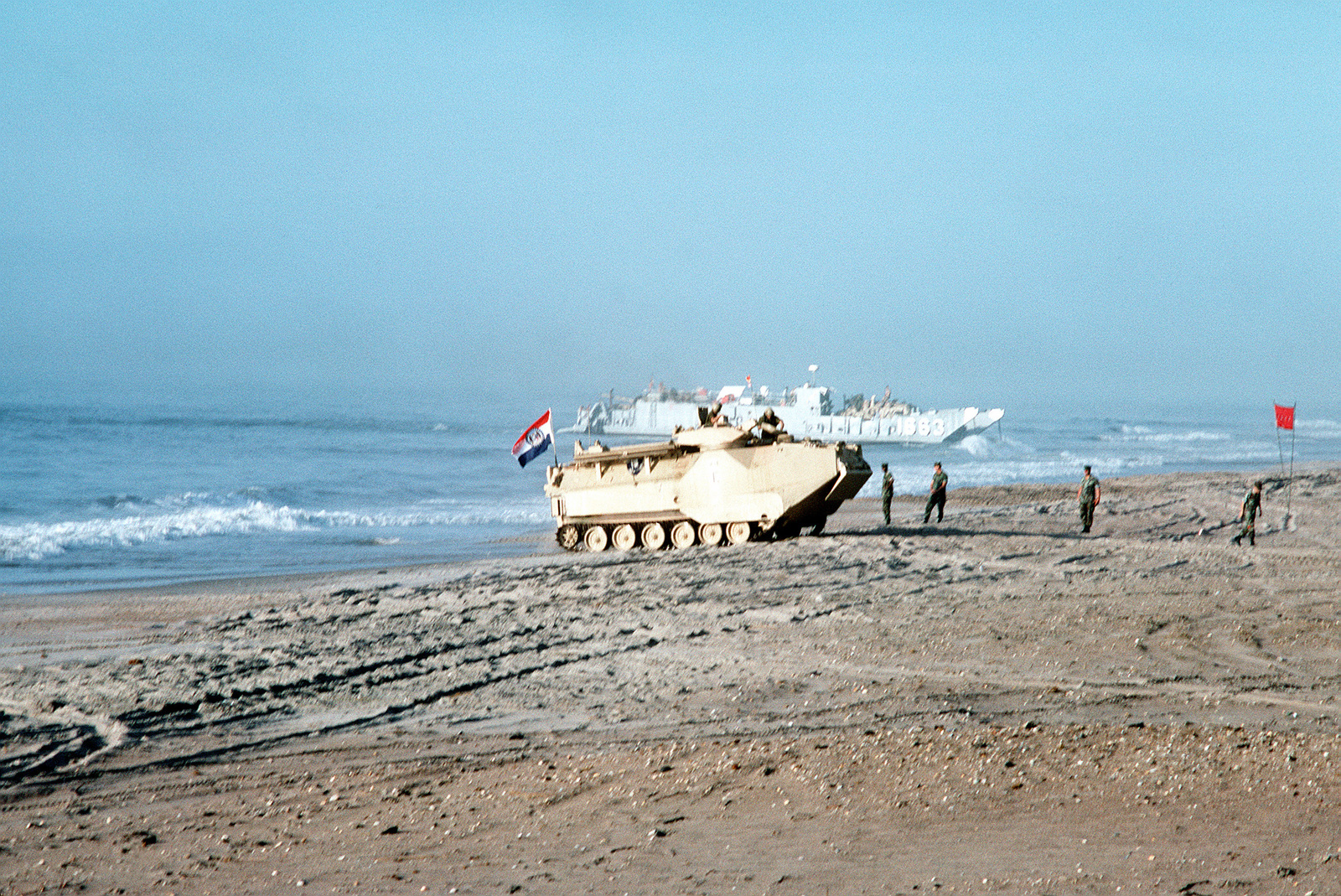 An AAVP-7A1 amphibious assault vehicle from 2nd Plt., Co. A, 2nd