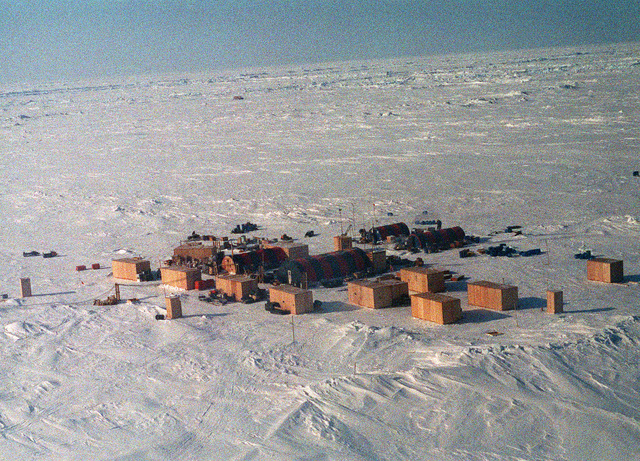 An aerial view of an ice camp north of the Arctic Circle. - NARA ...