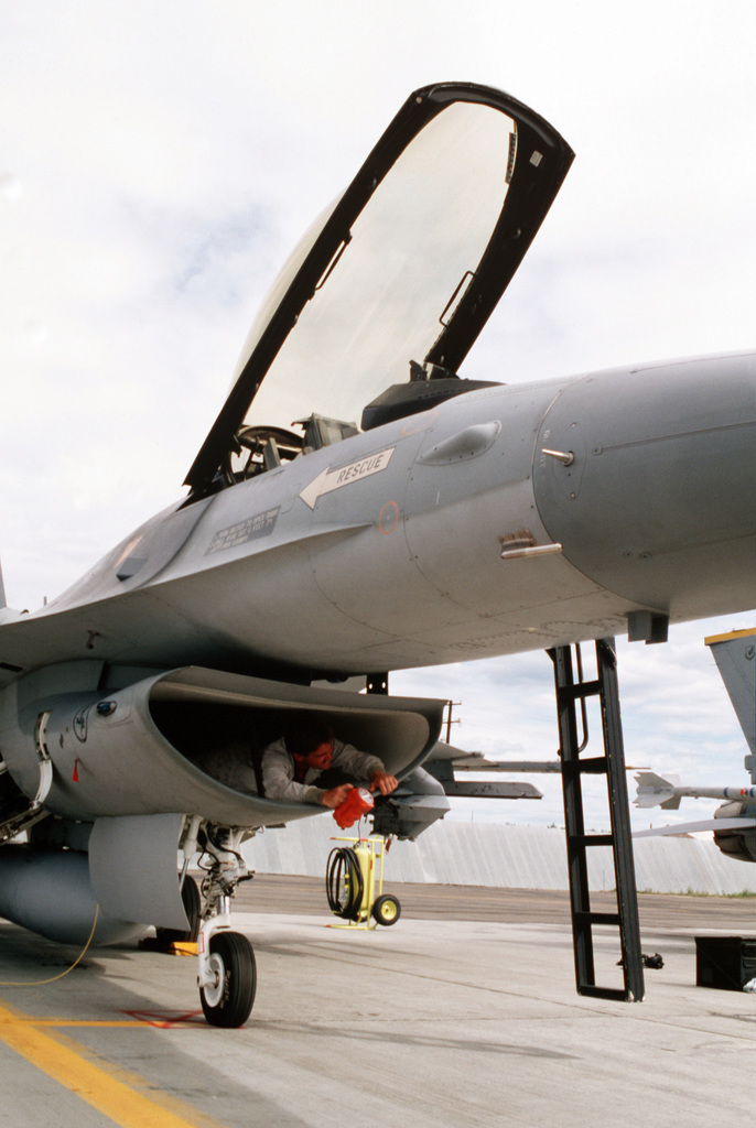 A crew chief from the 14th Tactical Fighter Squadron, Misawa, Japan ...