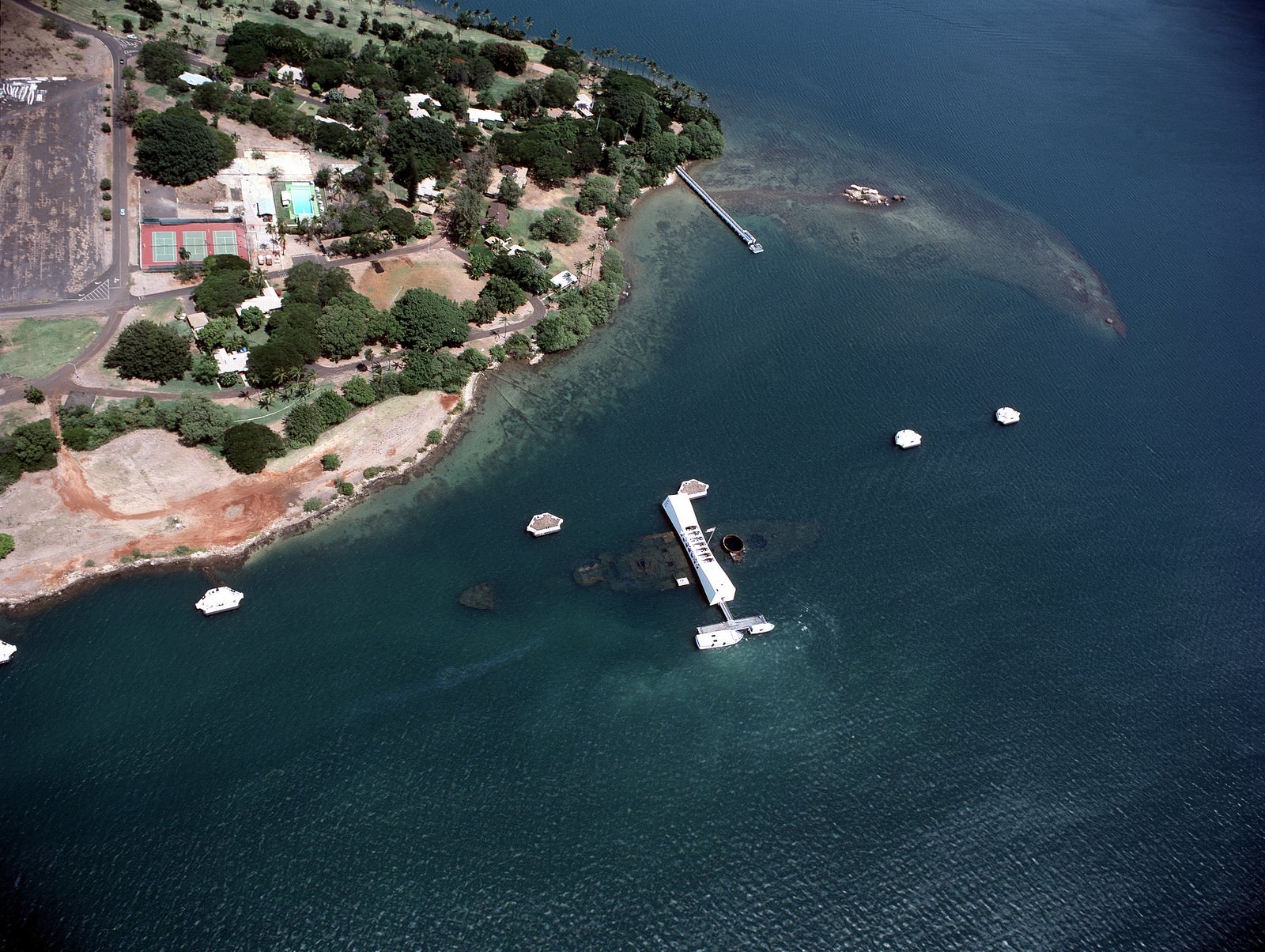 An Aerial View Of The Uss Arizona Memorial Center And A Portion Of Ford Island Nara And Dvids