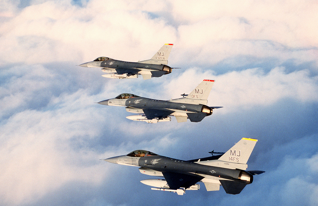 F-16C Fighting Falcon aircraft representing the 14th and 13th 