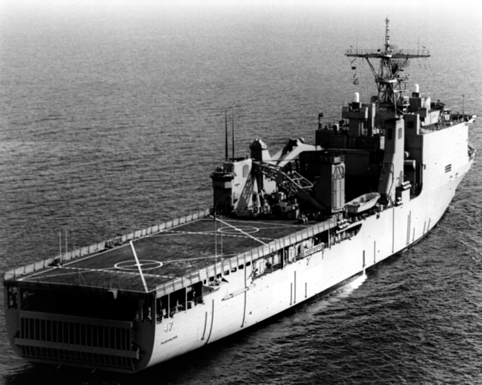 A Starboard Quarter View Of The Dock Landing Ship Uss Rushmore Lsd 47 Underway U S National Archives Public Domain Image