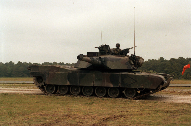 Side View Of A M1a1 Tank On Display At Landing Zone Bluebird - Nara 