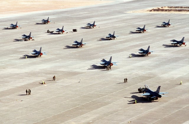 F-16A Fighting Falcon fighter aircraft of the 157th Tactical Fighter ...