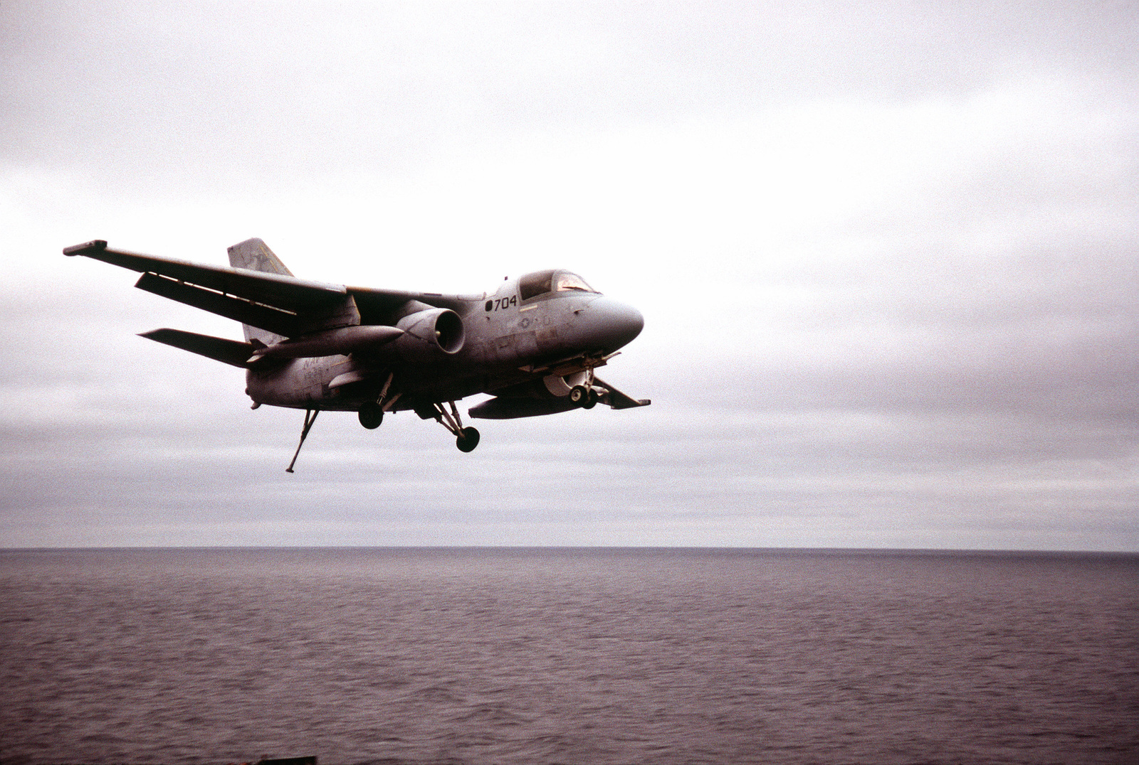 An Air Anti Submarine Squadron 33 Vs 33 S 3a Viking Aircraft Approaches With Tail Hook