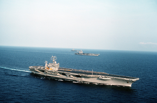 A Starboard View Of The Nuclear-powered Aircraft Carrier USS GEORGE ...