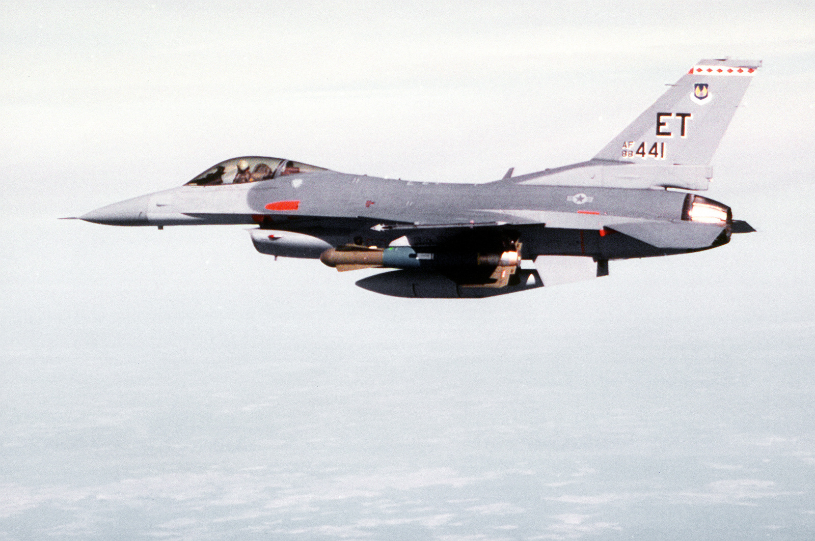 Air To Air View Of A Gbu 15 Air Launched Glide Bomb On An F 16 Fighting Falcon Tail 441 U S National Archives Public Domain Image