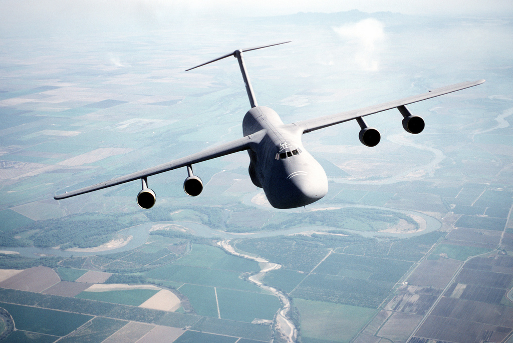 Air-to-air, Front View Of A 60th Airlift Wing C-5B Galaxy Airlifter ...