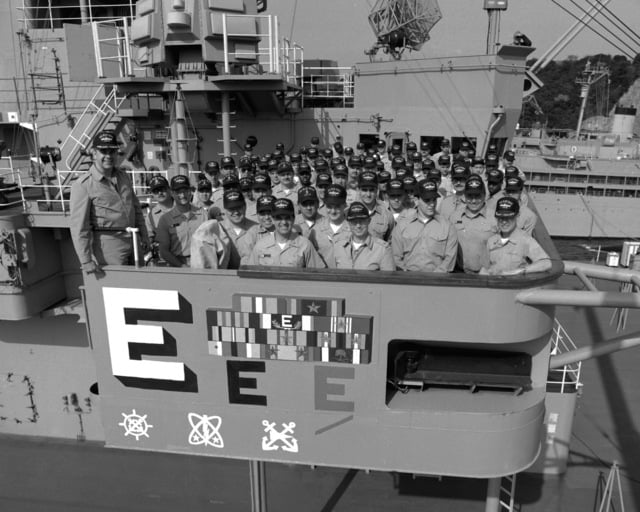 Officers And Crew Members Of The Amphibious Command Ship Uss Blue Ridge