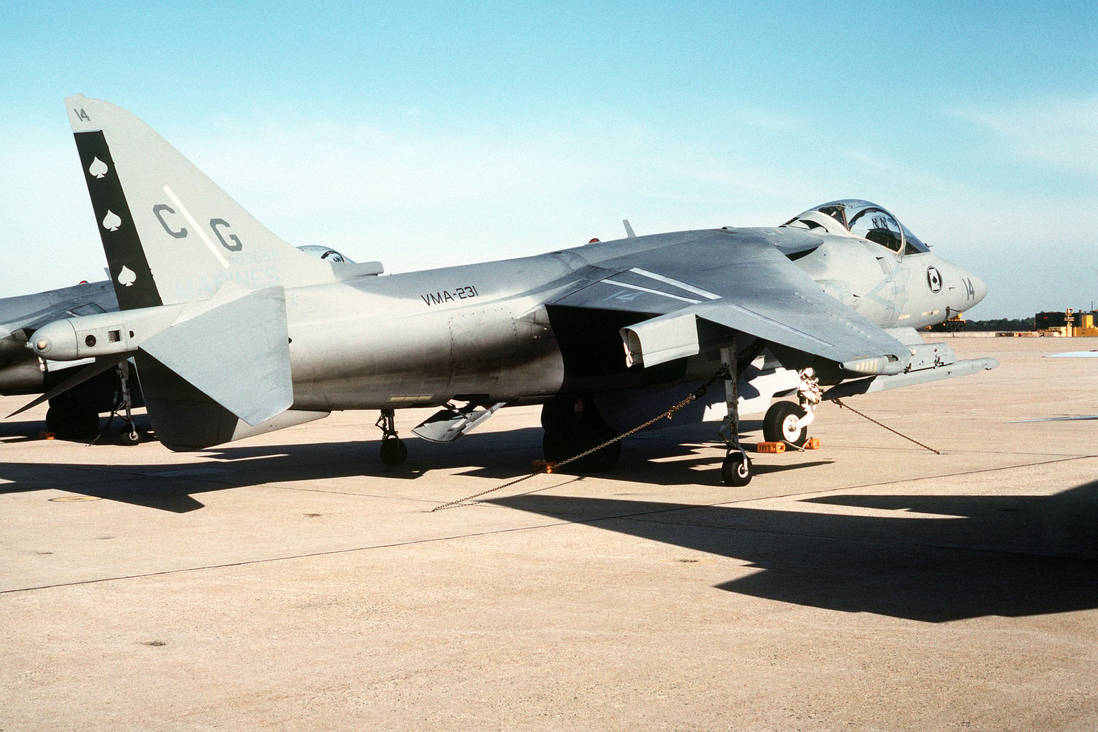 A Right Rear View Of A AV-8B Harrier Aircraft Of Marine Attack Squadron ...