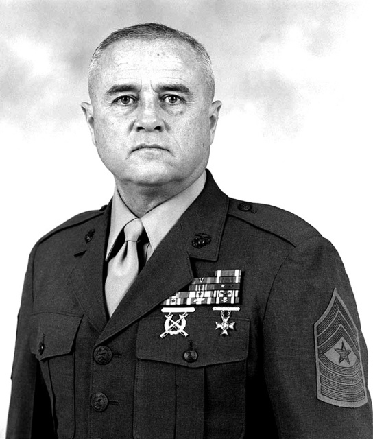 A Black & White Official Photo Of Us Marine Sergeant Major (sgtmaj) D 