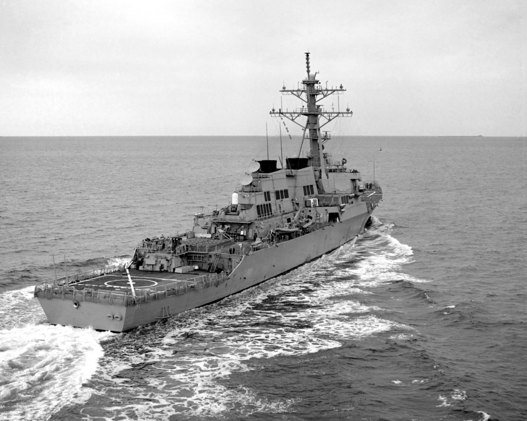 A Starboard Quarter View Of The Guided Missile Destroyer USS ARLEIGH ...