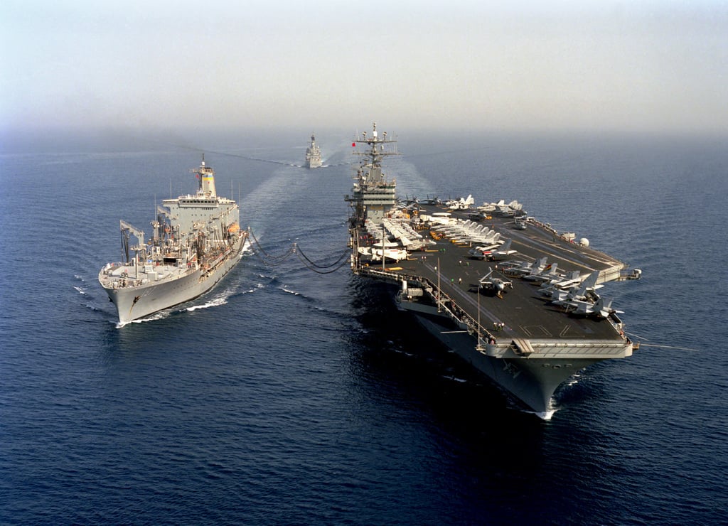 Bow-on View Of The Nuclear-powered Aircraft Carrier Uss Carl Vinson 