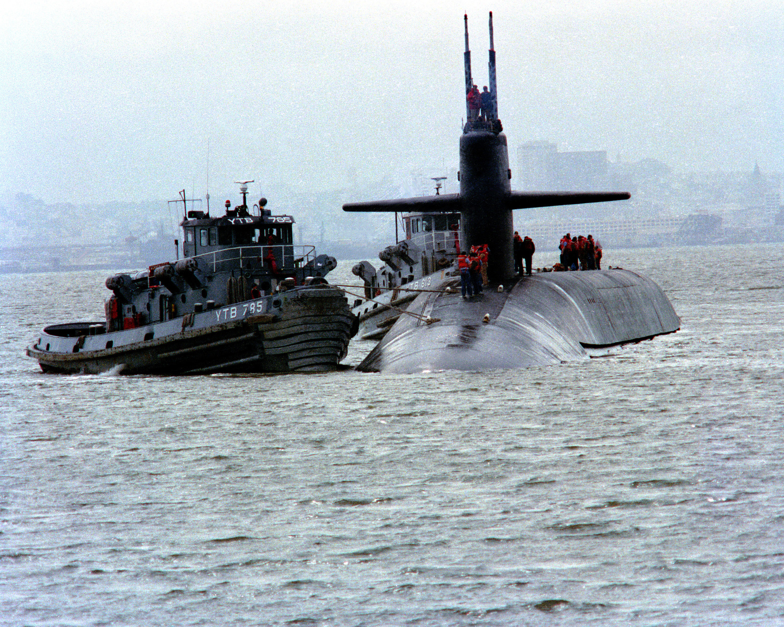 A Bow View Of The Nuclear Powered Ballistic Missile Submarine Uss Florida Ssbn 728 Being