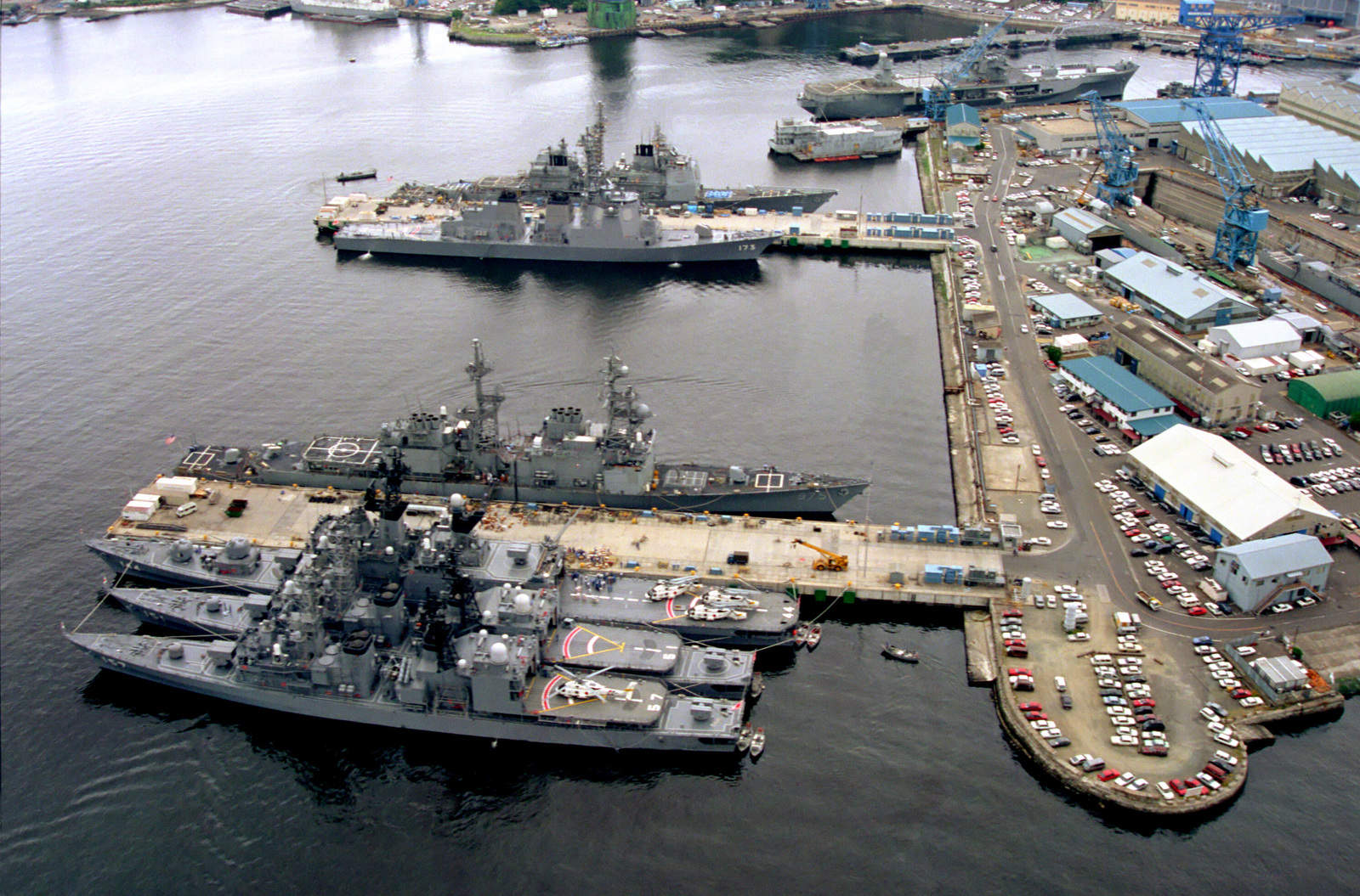 An Aerial View Of The Us Naval Ship Repair Facility At The Main Naval Base At Yokosuka The