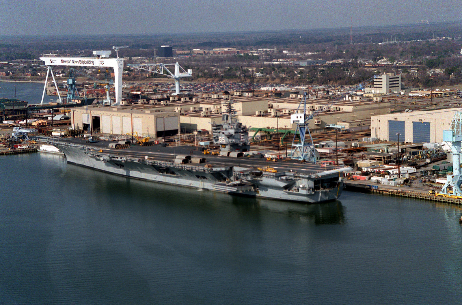 An Aerial Port Quarter View Of The Nuclear Powered Aircraft Carrier Uss Enterprise Cvn 65 Tied 3436