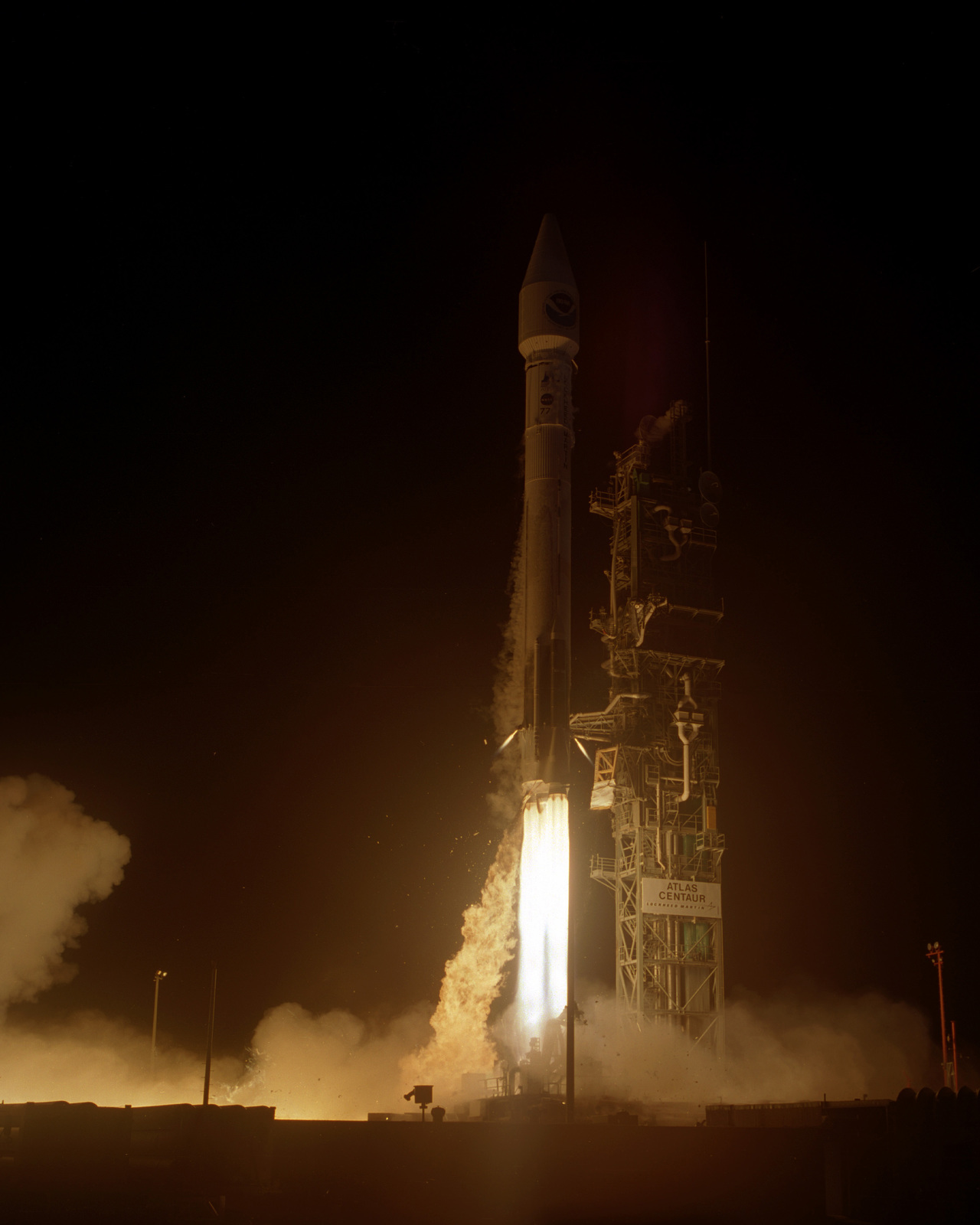 A Lockheed Martin Corp. Atlas I/AC-77 Expendable Launch Vehicle Lifts ...