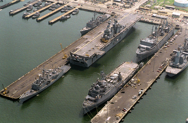 An Aerial View Of A Section Of The Naval Station Showing Piers 7 And 8