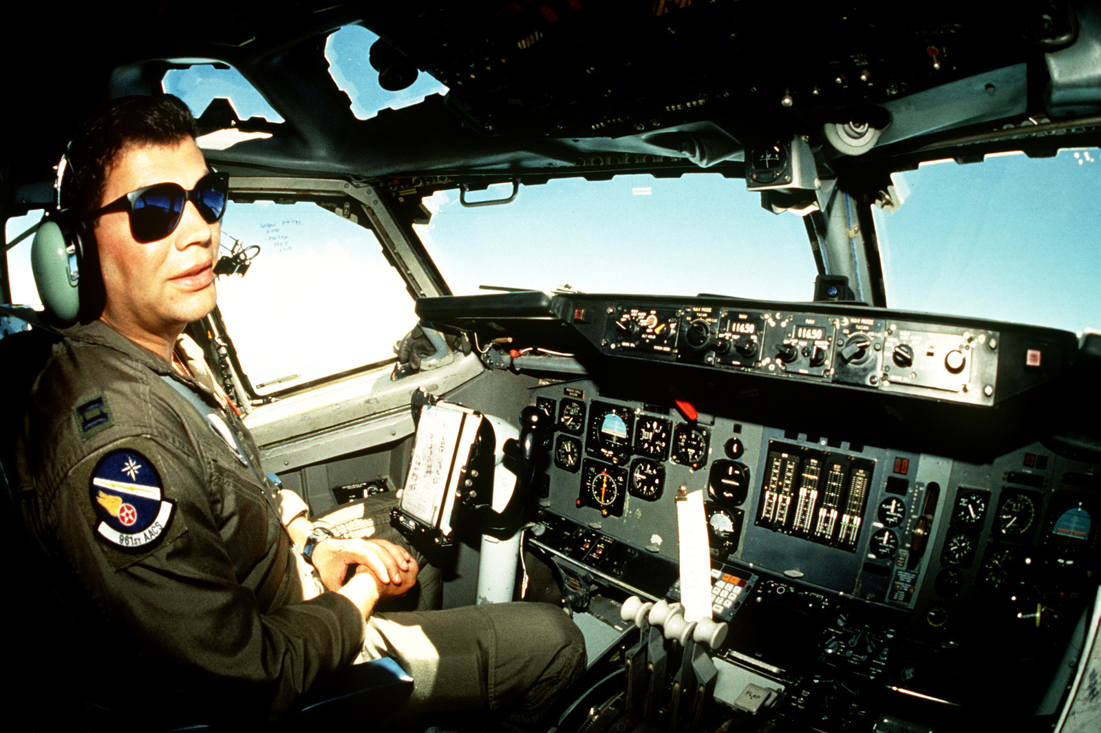 Capt Jeff Ricketts Pilot From The 961st cs Kadena Ab Okinawa Sits In The Cockpit Of