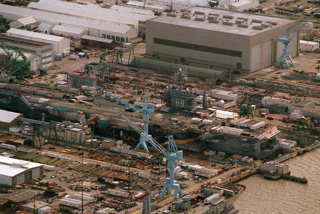 Aerial Port Side View Of The Nuclear Powered Aircraft Carrier Uss Dwight D Eisenhower Cvn 69