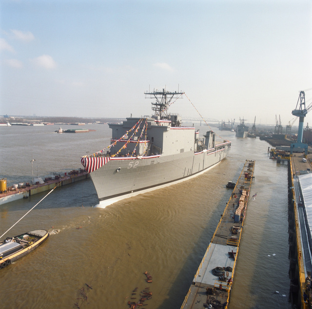 A Port Bow View Of The Dock Landing Ship Pearl Harbor (lsd-52) Being 