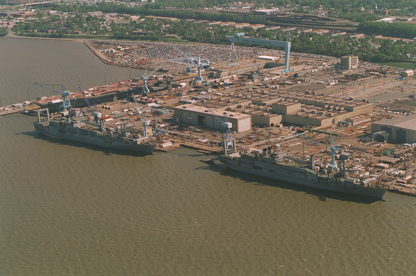 A View Of The Northwest Corner Of The Newport News Shipbuilding And ...