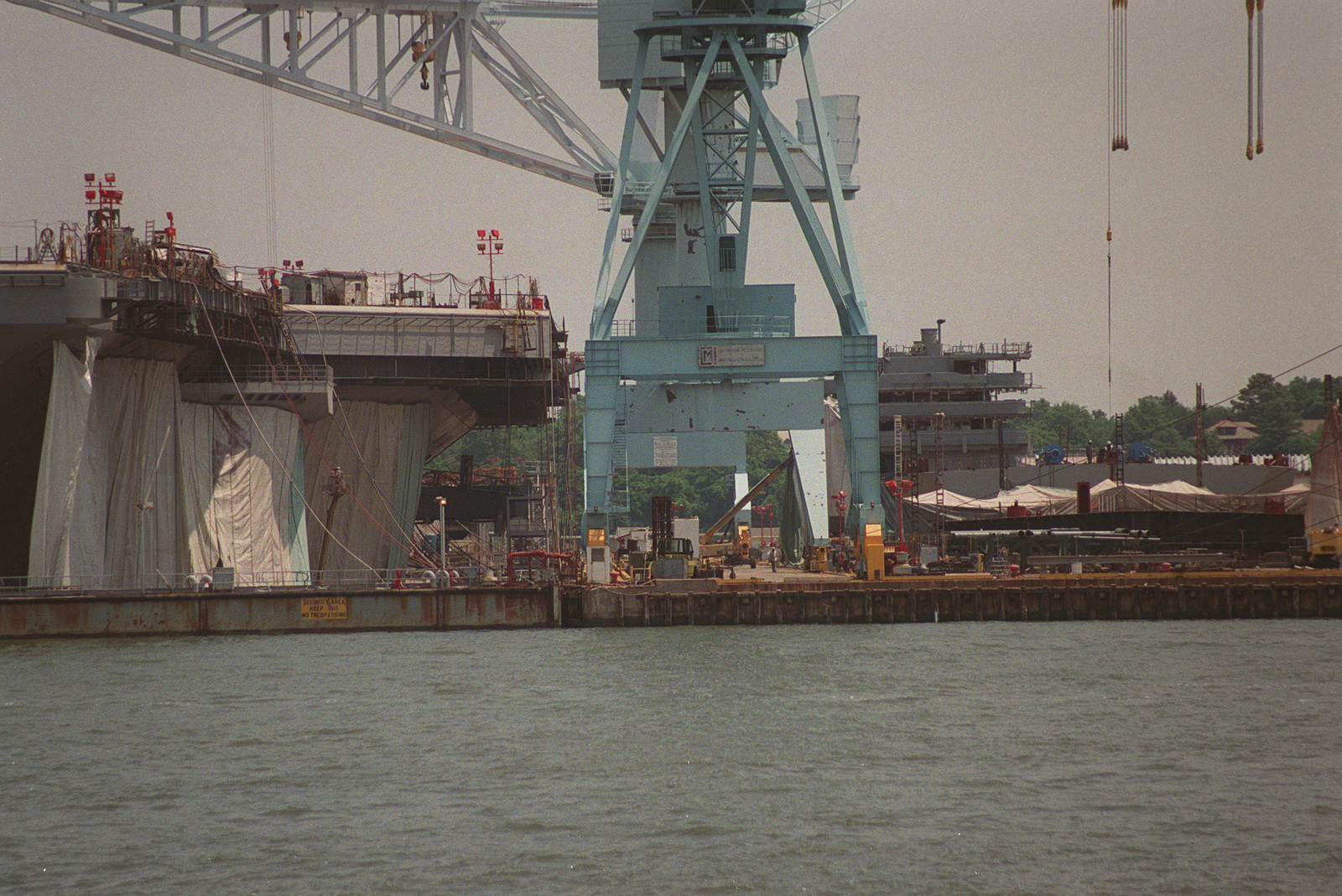 A close-in view of the nuclear-powered aircraft carrier HARRY S. TRUMAN ...