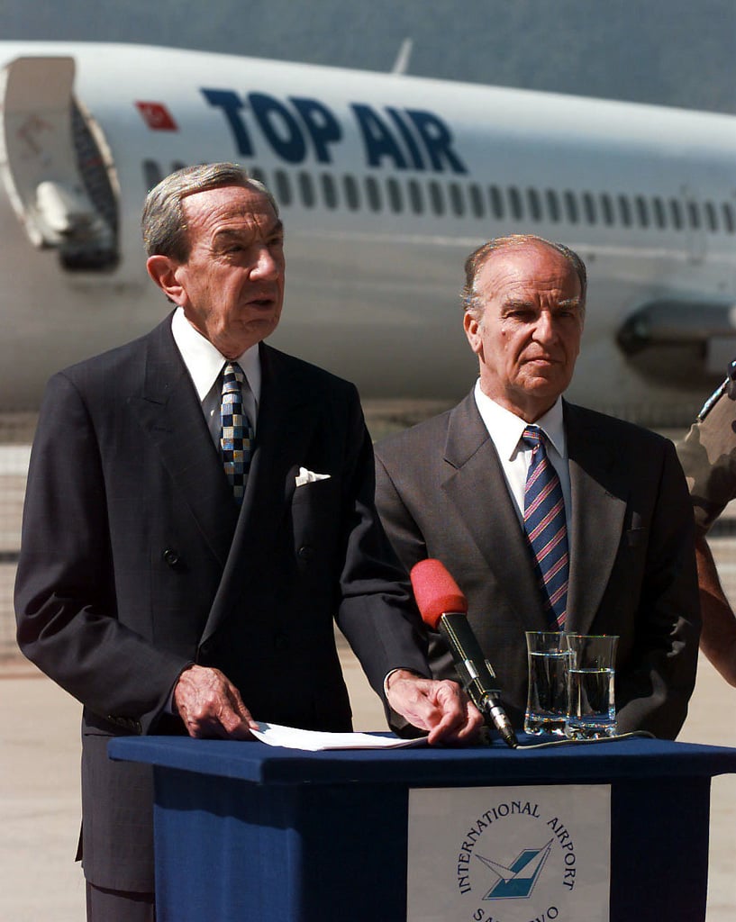 Secretary Of State Warren Christopher Standing Next To - 